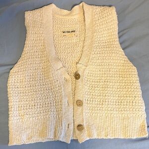 We The Free Ivory Button-Up Sweater Vest